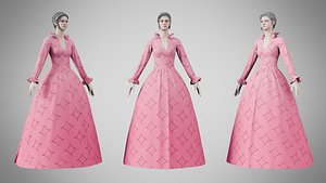 3D model Dress 30 Tickle Me Pink With Design
