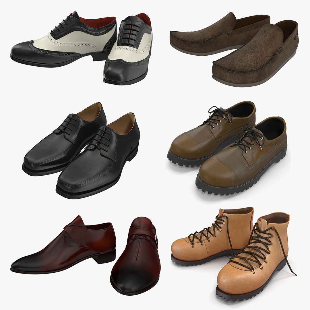 Man Shoes Collection 7 3D model preview