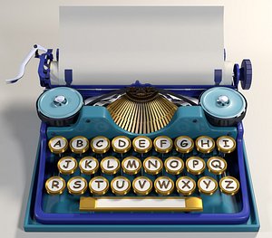3d cartoon typewriter