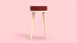 Leather and Wood Chair 3D