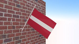 3D Flag of Latvia model