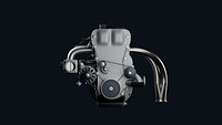 Animated Inline-4 DOHC 16-Valve Car Engine - Detailed 3D Model