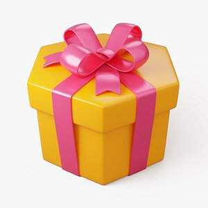 Stylized Hexagon Gift Box 3D model