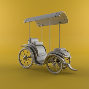 3D model cartoon carriage