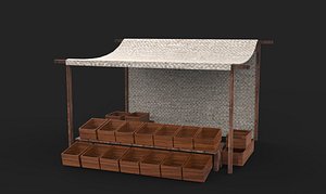 market stall Low-poly