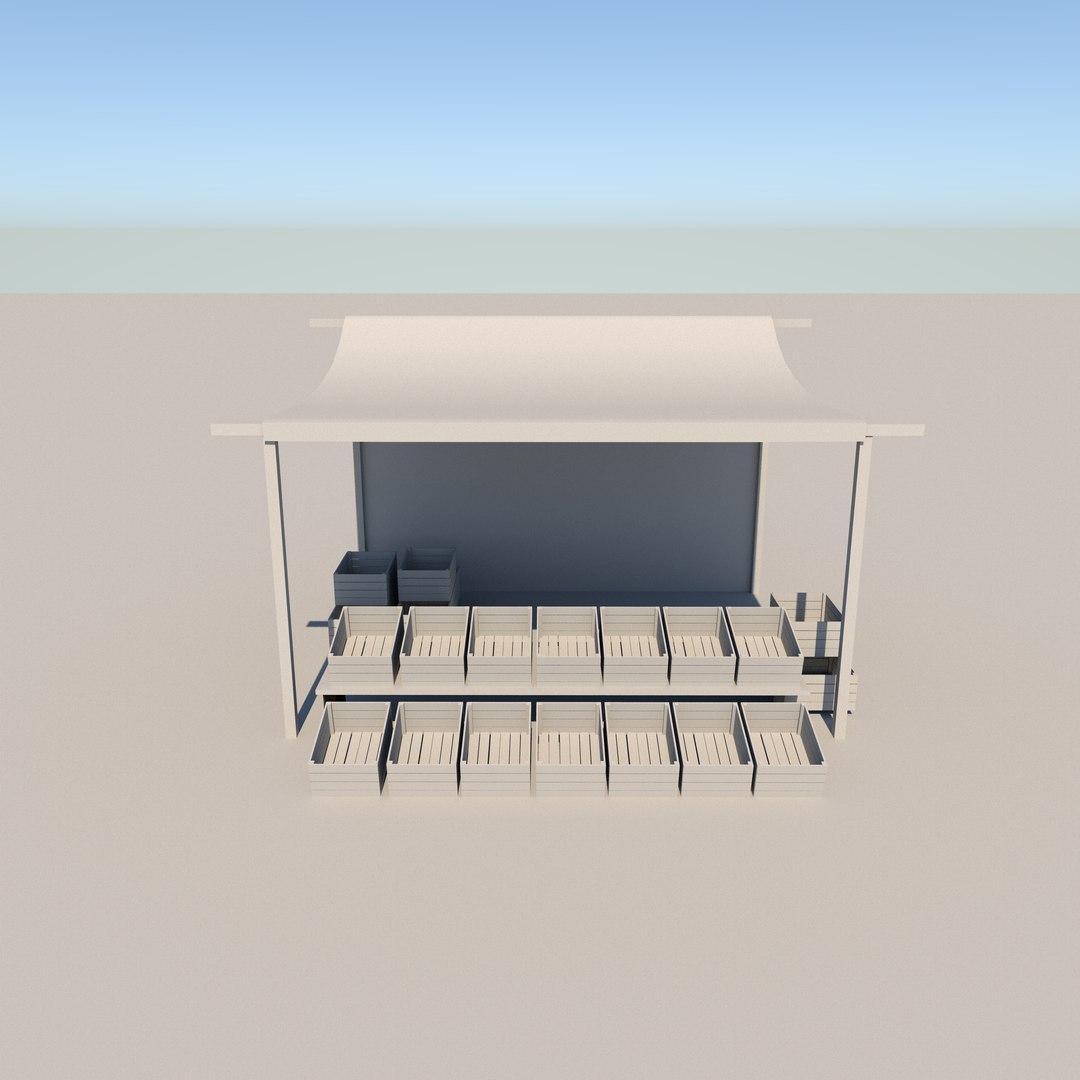 3D Market Stall Low-poly 3D Model - TurboSquid 2344937
