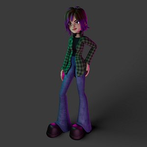 Edgy girl lady woman MODELING AND RIGGING