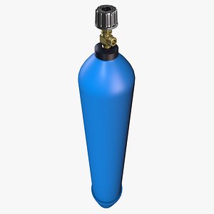 3D blue oxygen gas cylinder