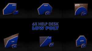 3D Help Desk Low Poly model