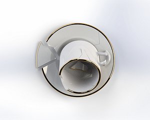 3D Broken Coffee Cup