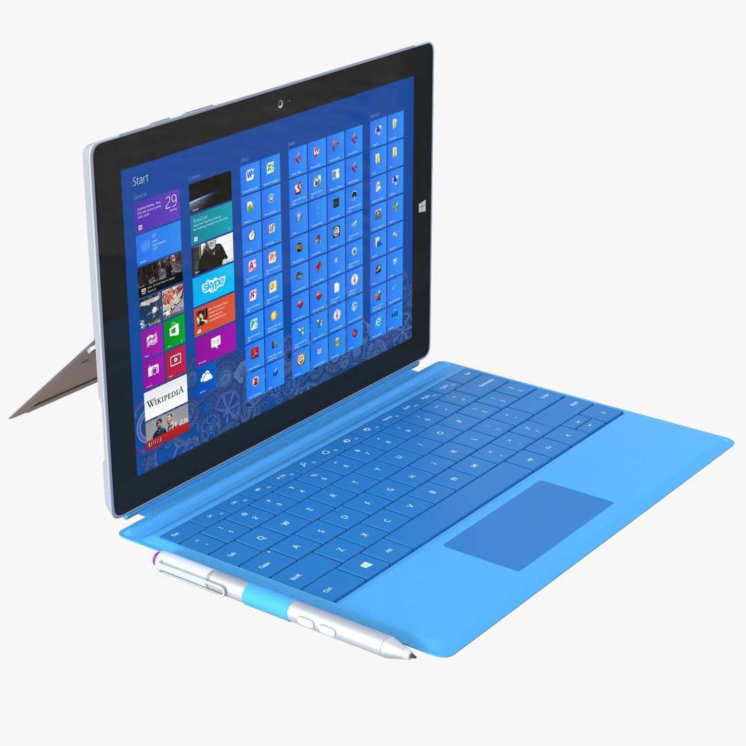 Microsoft Surface 3 3D model preview