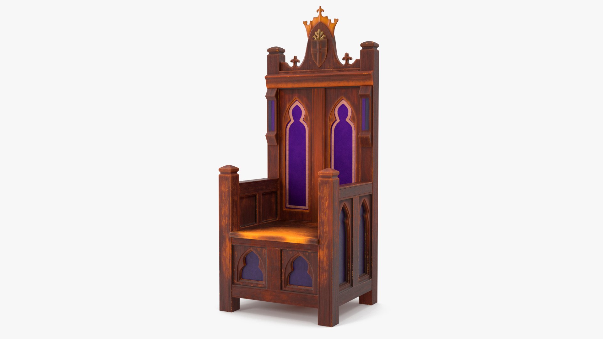 Antique Wooden Throne 3D model preview