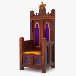 Antique Wooden Throne 3D model