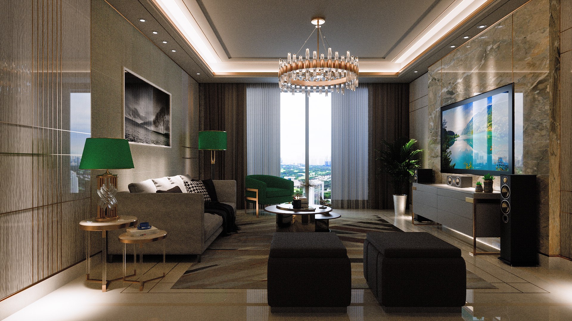 Living Room V2 - Cinema 4D Octane Render Plus Formats 3D - TurboSquid ...