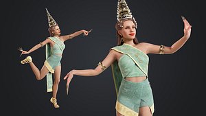 3D Thai Female Traditional Costume