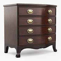 Oval Office Bow Front Drawer Chest Brown