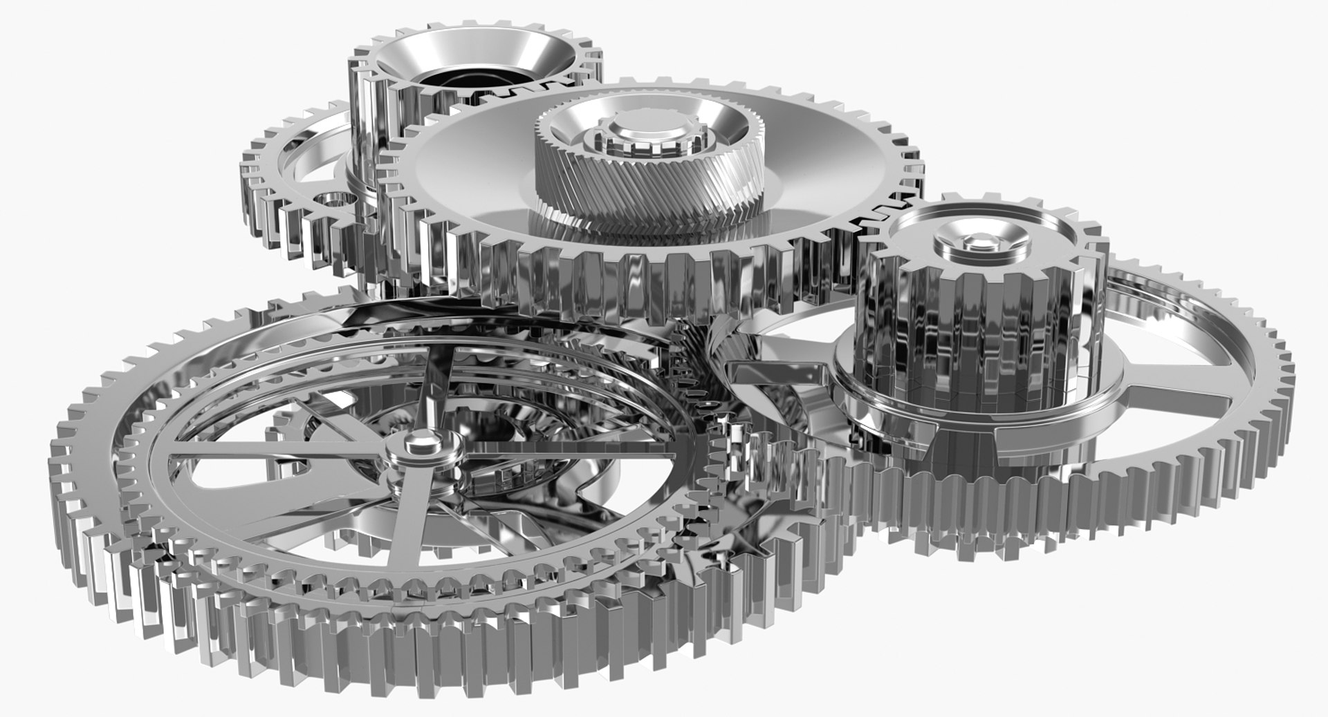 Chrome Clockwork Mechanism 3D TurboSquid 1292009