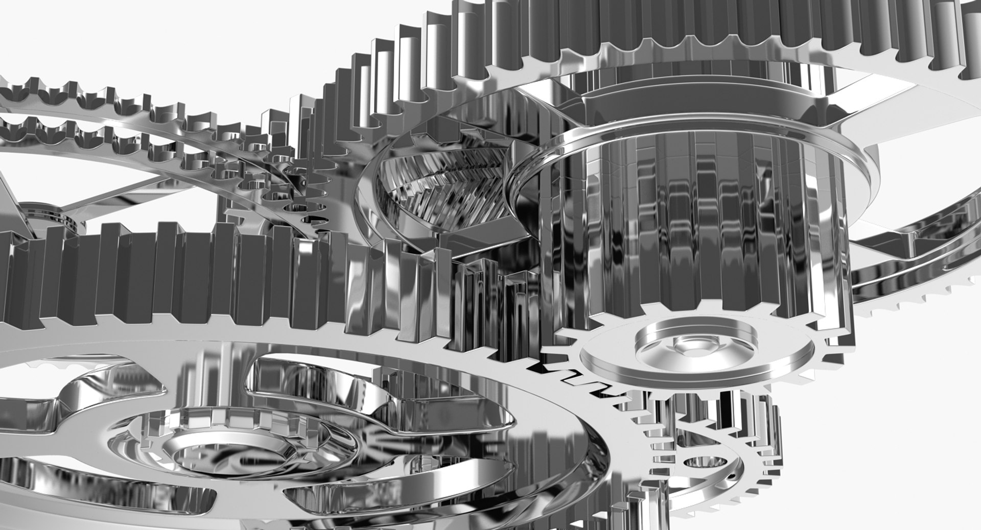 Chrome clockwork mechanism 3D TurboSquid 1292009