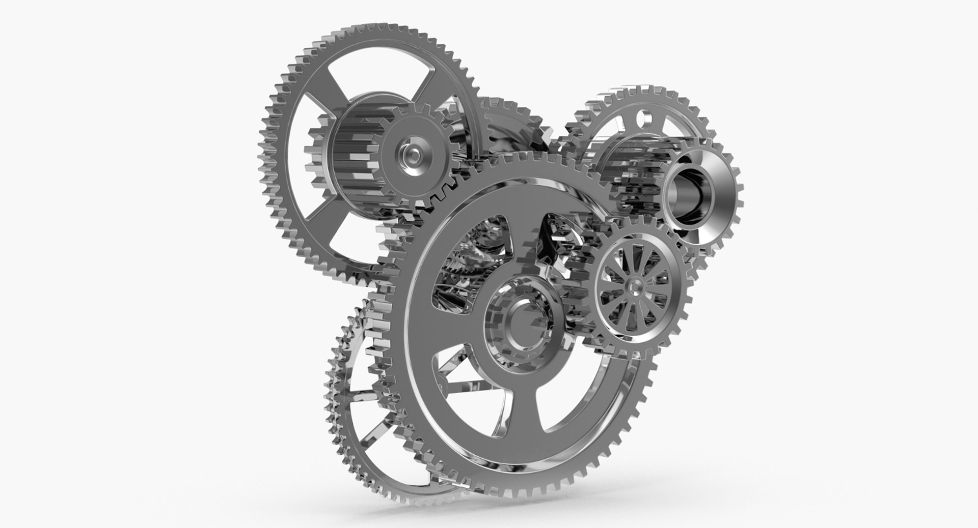 Chrome clockwork mechanism 3D - TurboSquid 1292009