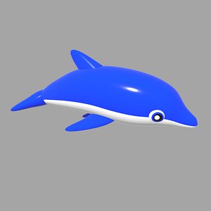Inflatable dolphin blue 3D model
