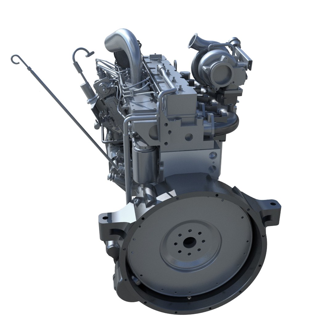 6 Cylinder Diesel Engine 3d Model