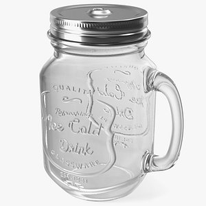 3D Estilo Mason Drinking Jar with Sip Lid model