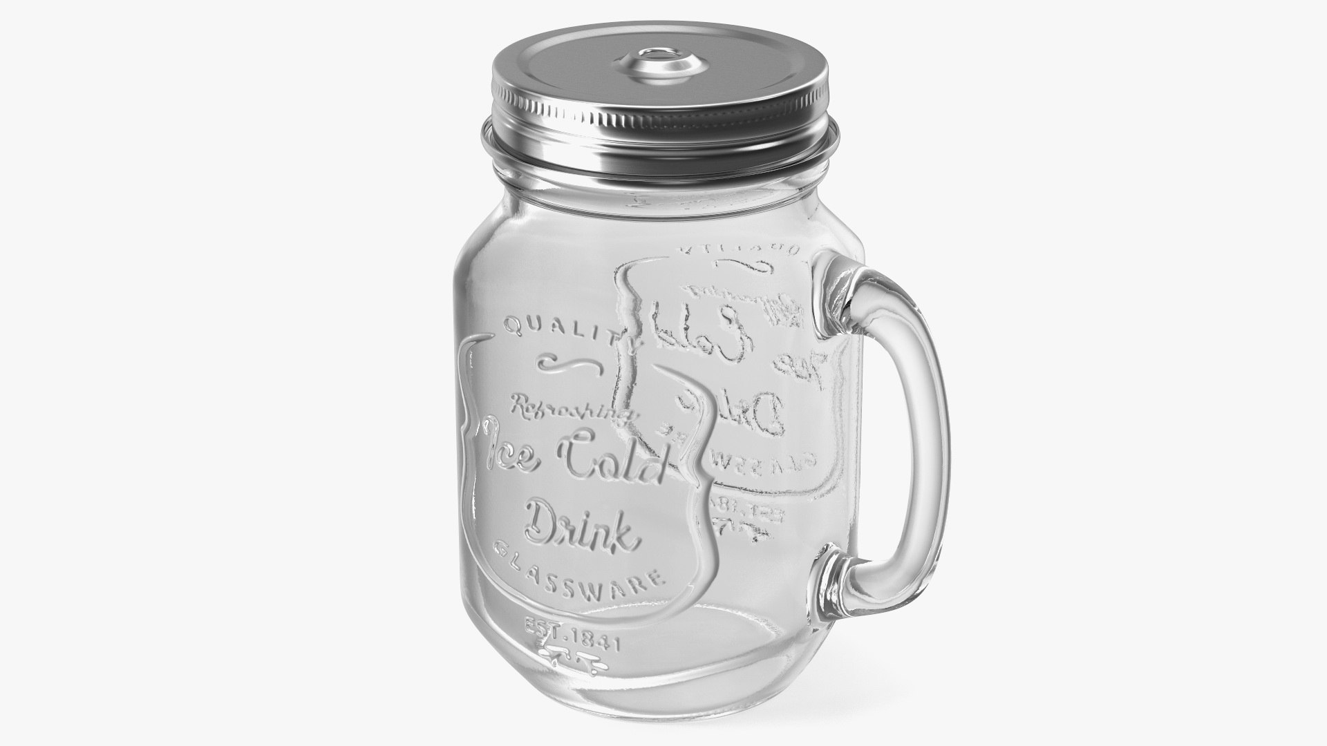 Estilo Mason Drinking Jar with Sip Lid 3D model preview