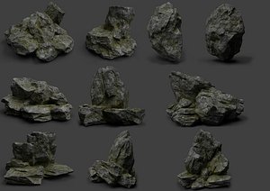 3D rock stone nature model