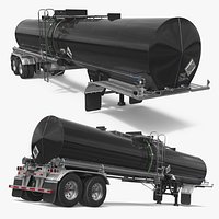 Liquid Tank Semi Trailer Rigged for Cinema 4D