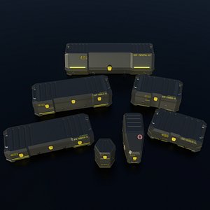 3D Sci-Fi Crates