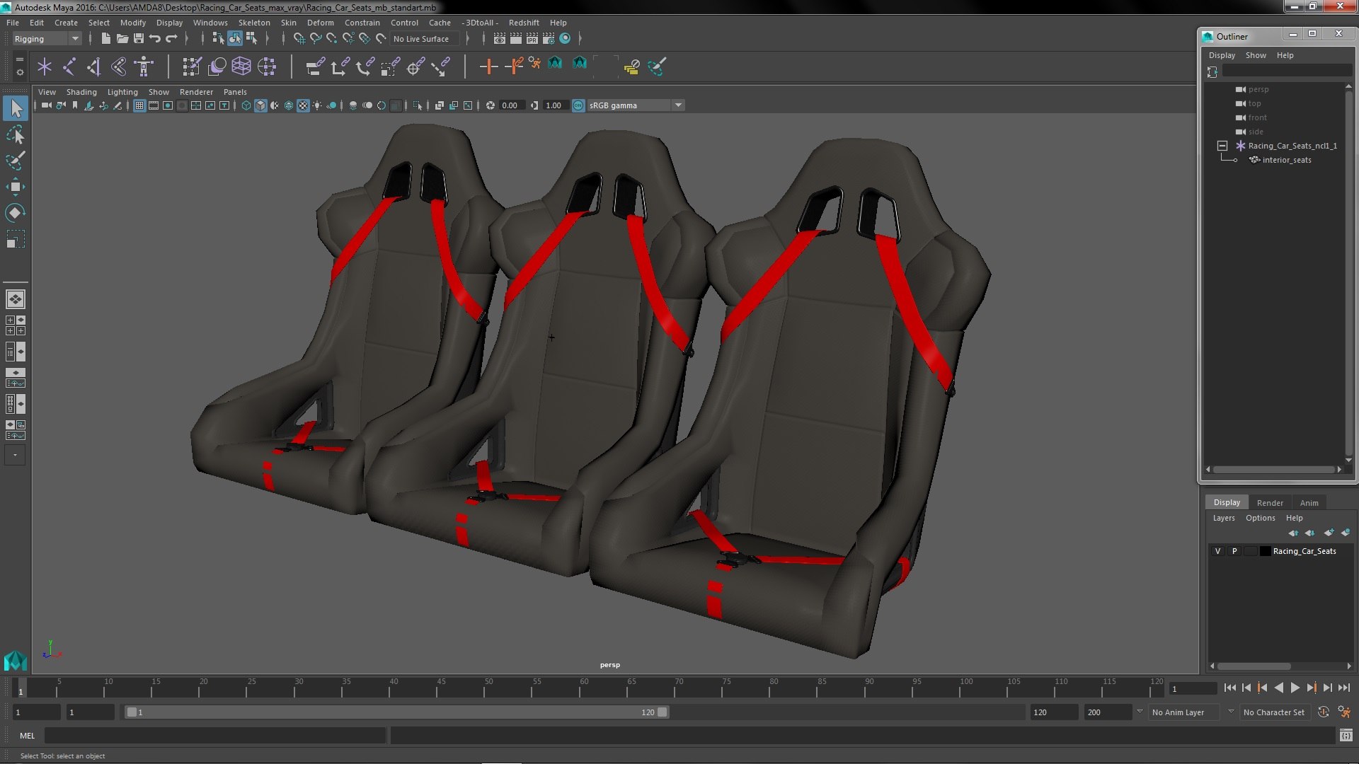 Racing Car Seats 3D Model TurboSquid 2062991