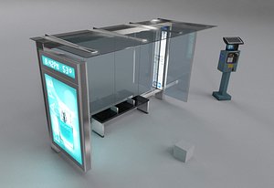 nyc bus shelter obj