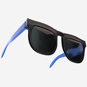 black blue sunglass 3D model