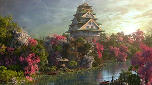 Osaka Castle Environment 3D model