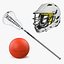 Lacrosse Equipment 3D Models Collection