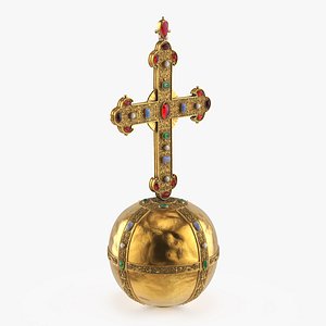 Antique Globus Cruciger with Gemstones 3D model