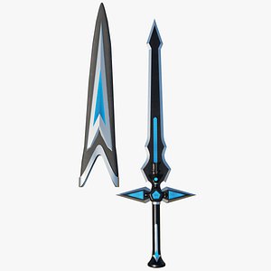3D Fantasy Sword PBR Unity UE Arnold V-Ray Textures Included