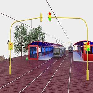 3D Tram Station