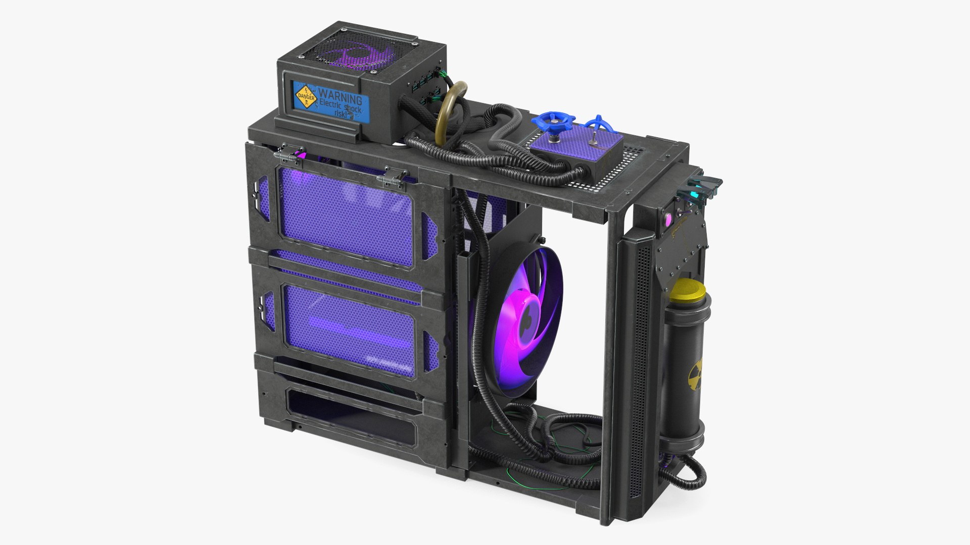 Custom Cyberpunk Neon PC 3D model preview