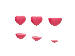 3D model Cartoon Heart Pack