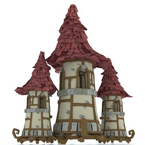 3D model cartoon castle