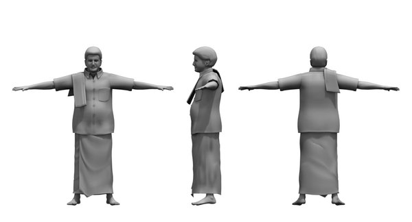 traditional dress man final 3D model