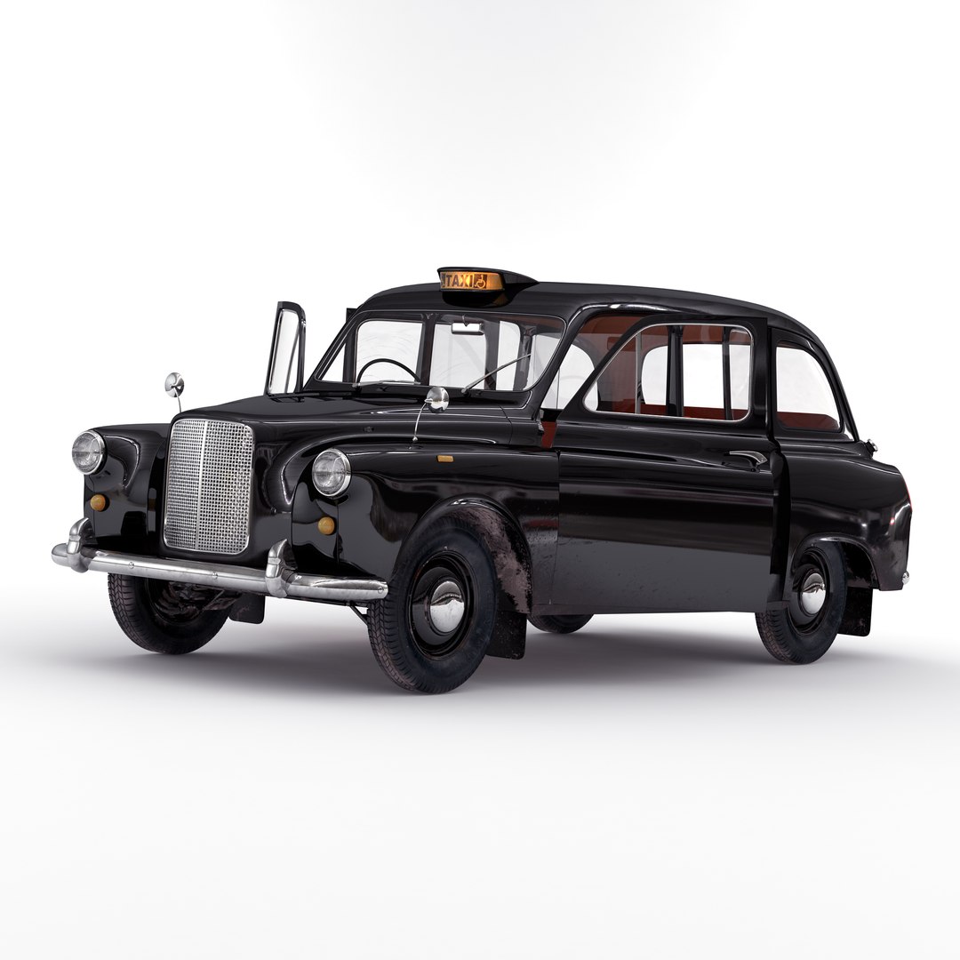 London Cab FX4 Rigged 3D model preview