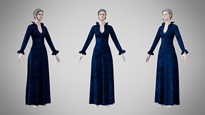 Dress 29 Sapphire Mist Velvet v2 3D model