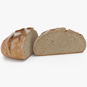 Rye Bread Cut in Half