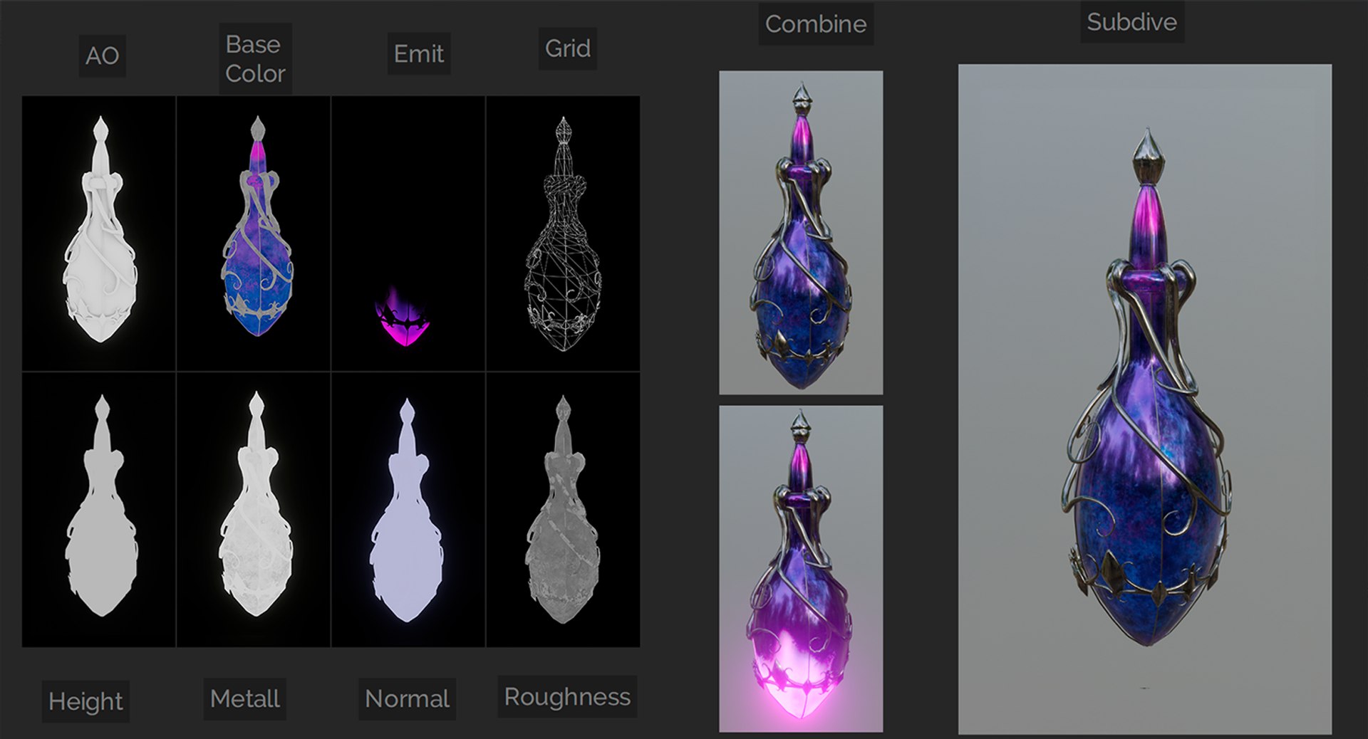 3D model bottle potion https://p.turbosquid.com/ts-thumb/Lx/6Rylgr/3RWfibSQ/uv2/png/1559310299/1920x1080/fit_q87/a2b10db1f6fc6edcbb743cbbd9761b096b964e18/uv2.jpg