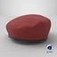 Red Military Beret 3D model