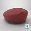 Red Military Beret 3D model