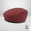 Red Military Beret 3D model