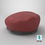 Red Military Beret 3D model